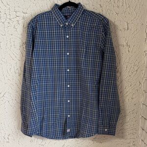 Vineyard Vines Blue and Green Plaid Men's Shirt